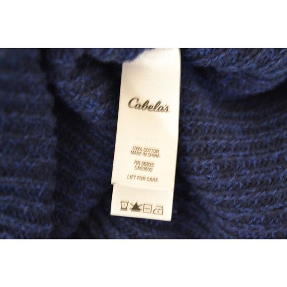 Cabela's Woman's Large Blue Cable Knit Pullover V-Neck Sweater - Picture 12 of 13